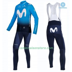 Maillot Cyclisme Hiver + Collant à Bretelles 2019 Movistar Team N001